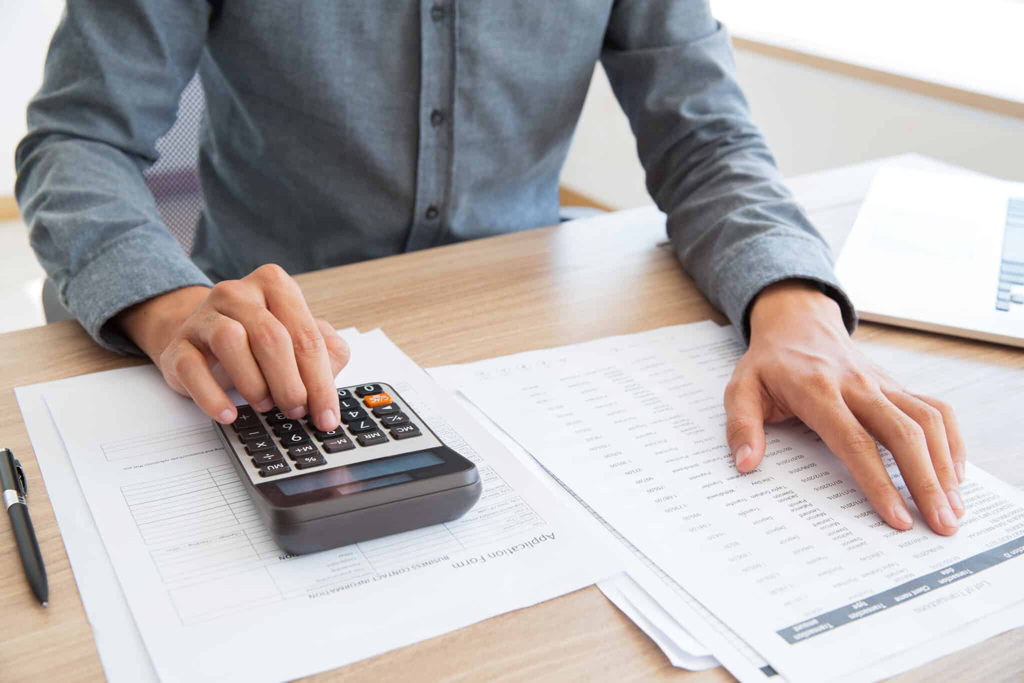 checking workplace table counting man